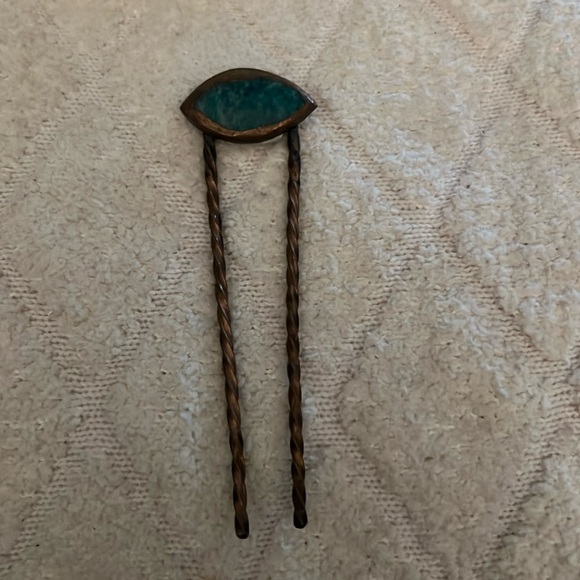 Turquoise copper hairpin never used - Picture 1 of 1
